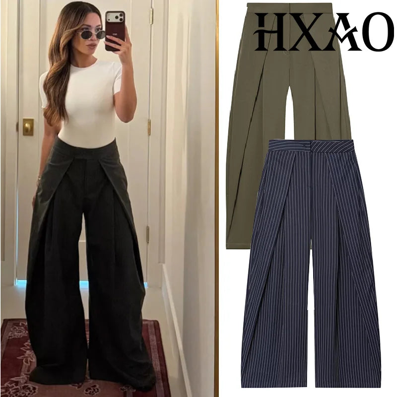 HXAO Women's Pants Baggy Wide Pants For