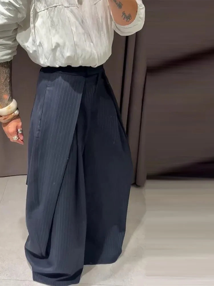 Casual Striped Loose Pants Women High Waist